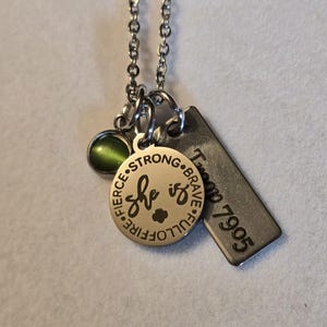 Silver Girl Scout Charm Necklace, Girl Scout, Necklace, Gift, Scouts, She Is, She Is Necklace, Girl Scouts She Is Necklace, Gift For Scout