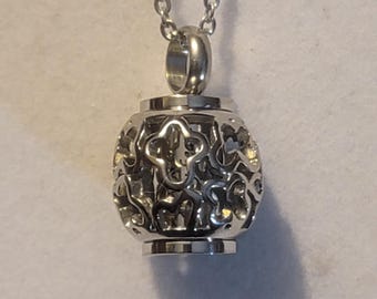 Silver Cremation Urn Locket Necklace: Keepsake Jewelry