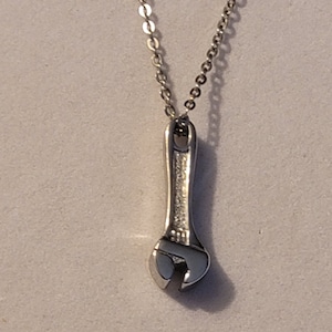 Silver Wrench Cremation Urn Necklace, Cremation Jewelry, Cremation Necklace, Necklace, For Human Remains, For Ashes, Memorial Jewelry, Gift