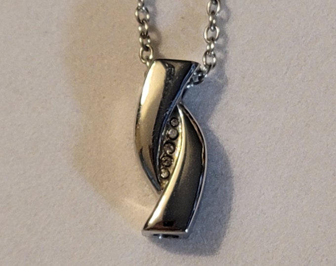 Silver Rhinestone Cremation Urn Necklace, Rhinestone, Pendant For Ashes, For Human Remains, Cremation Jewelry, Ash Jewelry, Urn Necklace