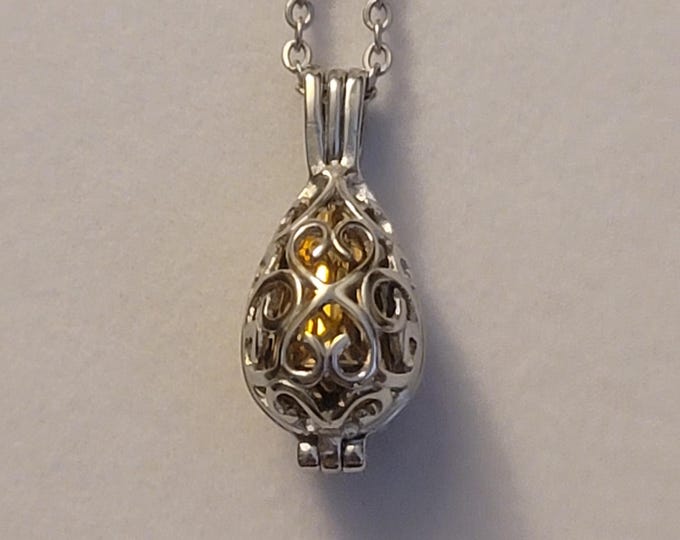 Beautiful Silver and Gold Teardrop Cremation Urn Locket Necklace, Necklace,  Teardrop, Necklace For Ashes, Cremation Jewelry