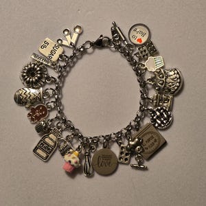 Silber Bäcker Kettenarmband , Bäcker Bettelarmband , Armband , Bäckerarmband , Bettelarmband, Kettenarmband, Geschenk, Bäcker, liebt zu backen
