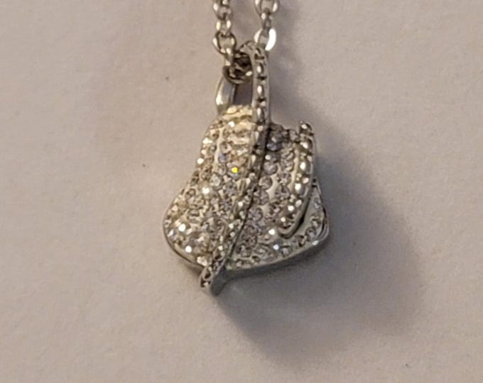 Silver Rhinestone Heart Cremation Urn Necklace, Necklace For Ashes, Cremation Jewelry, Urn Necklace, Heart, Necklace, Rhinestone Heart Urn