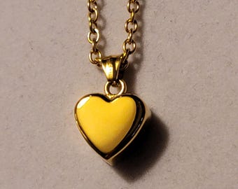 Collana con urna funeraria a forma di cuore in acciaio inossidabile dorato - Gioielli commemorativi trasparenti, regalo