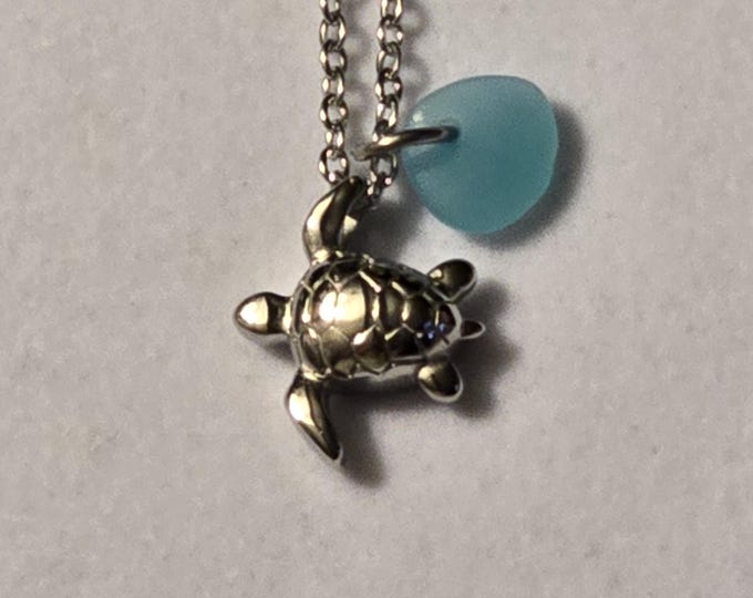 Silver Turtle Cremation Necklace: Stainless Steel Urn for Ashes