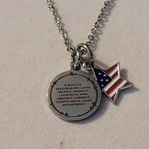 Silver Scout Law Necklace, Boy Scout, Cub Scout, Eagle Scout, Scout Law, Necklace, Scout Necklace, Scout Leader, Gift For Scout, Gift
