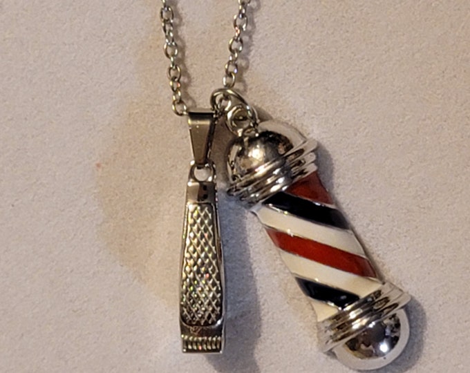 Silver Electric Hair Trimmer Cremation Urn Necklace, Electric Razer Urn Necklace,  Razer, Hair Trimmer, Hairdresser,  Barber Shop, Hair
