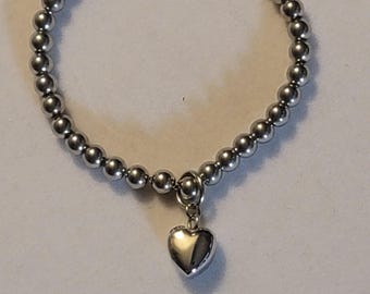 Bracciale per urna funeraria a forma di cuore in argento: gioiello commemorativo in acciaio inossidabile per le ceneri