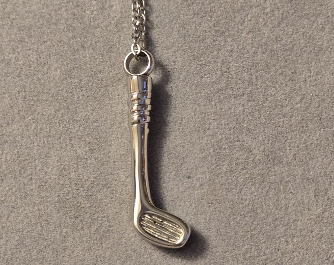 Silver Golf Club Cremation Urn Necklace