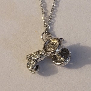 Silver Tractor Cremation Urn Necklace,  Necklace, For Human Remains, For Ashes, Cremation Jewelry, Cremation Necklace, Pendant For Ashes
