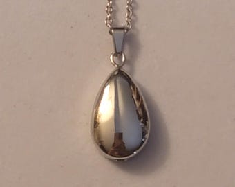 Silver Teardrop Urn Necklace: Cremation Jewelry for Ashes