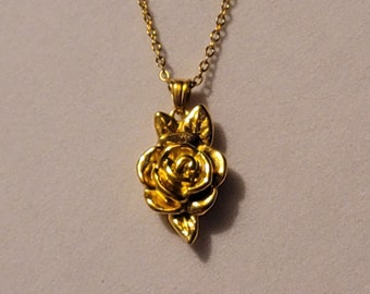 Gold Rose Cremation Urn Necklace, Urn Jewelry, Cremation Jewelry, Memorial Jewelry, Memorial Necklace, Cremation Necklace, Necklace, Urn