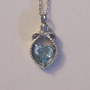 Silber und Blau Herz Urne Halskette, Feuerbestattung Schmuck, Urne Schmuck, Gedenkstein Schmuck, Urne Halskette, Feuerbestattung Halskette, Halskette