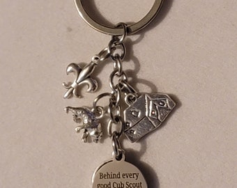 Silver Cub Scout Keyring, Cub Scout, Scout Leader, Gift, Keychain, Cub Scout Keyring, Scouts, Gift For Cub Scout