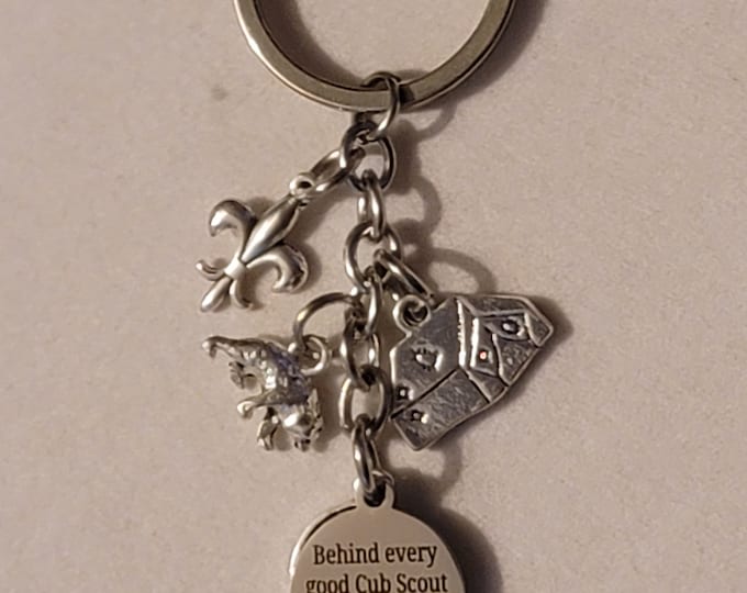 Silver Cub Scout Keyring, Cub Scout, Scout Leader, Gift, Keychain, Cub Scout Keyring, Scouts, Gift For Cub Scout