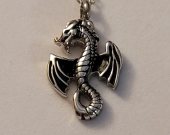 Silver Dragon Urn Necklace: Cremation Jewelry for Ashes