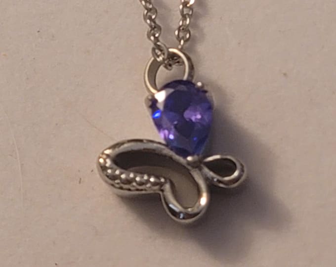 Silver and Purple Butterfly Cremation Urn Necklace, Cremation Jewelry, Urn Jewelry, Memorial Jewelry,  Urn, Cremation Necklace, Necklace