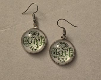 Silver Girl Scout Earrings: Stainless Steel, 20mm