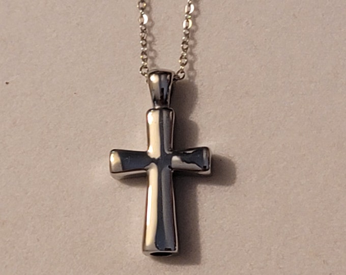 Silver Cross Cremation Urn Necklace, Urn Jewelry, Urn Necklace, Memorial Jewelry, Memorial Necklace, Cremation Jewelry, Necklace, Cross