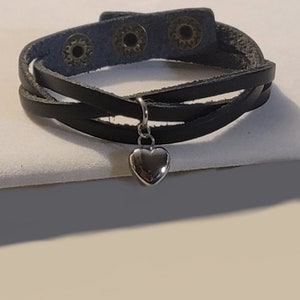 Black or Brown Leather Cremation Urn Bracelet, Cremation Jewelry, Urn Jewelry, Memorial Jewelry, Small Heart Urn Bracelet, Bracelet,  Gift