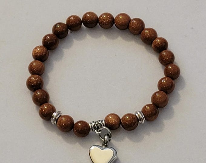 Sand Stone Beaded Urn Bracelet, Cremation Jewelry, Memorial Jewelry, Urn Jewelry, Cremation Bracelet, Memorial Bracelet, Beaded Bracelet