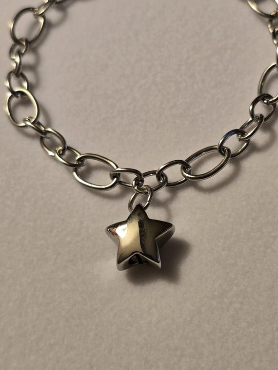 Silver Star Cremation Urn Chain Bracelet, Cremation Jewelry, for