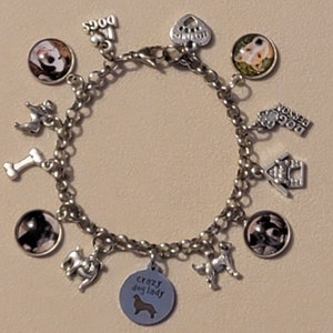 Silver Custom Crazy Dog Lady Chain Bracelet, Charm Bracelet, Dog Lovers Bracelet, Bracelet, Dog Lover, Chain Bracelet, Dog Bracelet