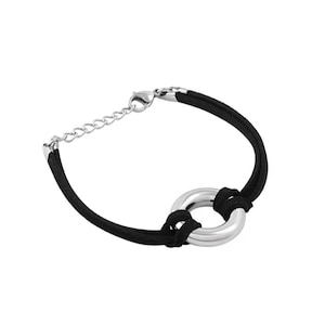 Silver and Black Rope Cremation Urn Bracelet, Cremation Jewelry, Urn Jewelry, Memorial Jewelry, Cremation Bracelet, Urn Bracelet, Bracelet