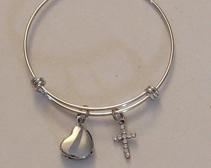 Silver Heart Cremation Urn Bracelet, Bracelet For Ashes, Cremation Jewelry, Charm Bracelet Urn, Urn Bracelet, Bangle Bracelet, Urn, Gift