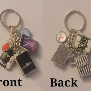 Silver Custom Broadway Playbill Charm Keychain, Keyring, Playbill Charm Keychain,  Playbill Charm Keyring, Gift, Key Ring, Key Chain
