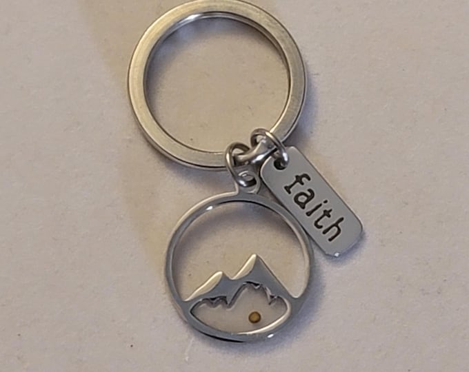 Silver Mustard Seed Keyring, Faith, Charm Keyring, Keychain, Mustard Seed Keychain, Gift For Friend, Gift, Have Faith, Mustard Seed