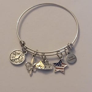 Silver Scout Grandma Bangle Bracelet, Gift, Bracelet, Scout BSA, Charm Bracelet, Scouts, Cub Scout, Boy Scout, Eagle Scout, Webelo Scout