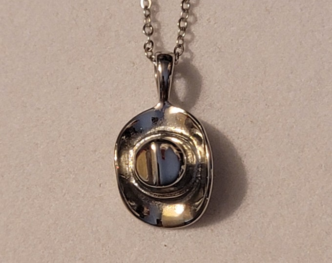 Silver Hat Cremation Urn Necklace, Cremation Jewelry, Cremation Necklace, Hat Urn, Urn Necklace, For Ashes, Necklace, Gift, Hat Necklace