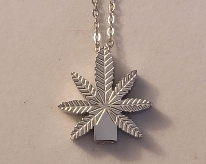Silver Marijuana Leaf Cremation Urn Necklace, Cremation Jewelry, Urn Jewelry, Memorial Jewelry,  Urn Necklace, Cremation Necklace