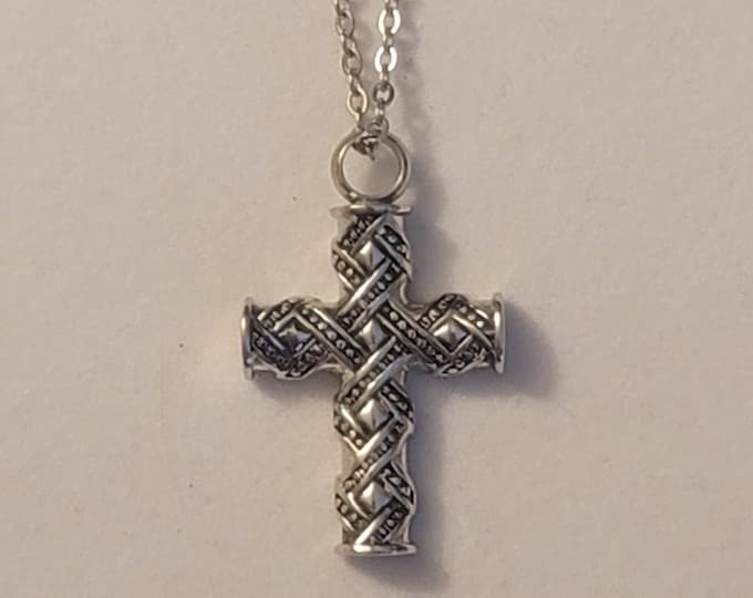 Silver Cross Cremation Urn Necklace, Urn Jewelry, Urn Necklace, Memorial Jewelry, Memorial Necklace, Cremation Jewelry, Necklace, Cross