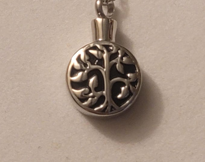 Silver Tree of Life Cremation Urn Necklace, Necklace, Necklace For Ashes, Cremation Jewelry, Tree of Life Urn Necklace, Gift, Urn,