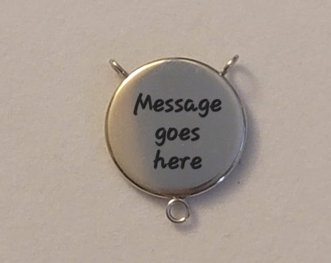 ADD Engraving To Your Silver/Gold Rosary Bead Photo Charm  or to the Back of any Stainless Steel Charm you are currently purchasing with us.