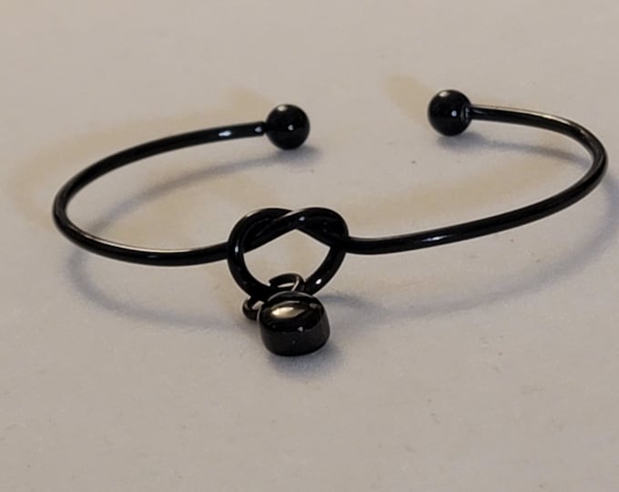 Black,Silver, Gold, and/or Rose Gold Teardrop Knot Cremation Urn Bracelet, Urn Bracelet,  For Human Remains,  Bracelet, Bracelet For Ashes