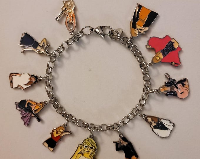 Silver Taylor Swift Chain Bracelet, Swifty Charm Bracelet, Bracelet, Chain Bracelet, Charm Bracelet, Swift Bracelet, Taylor Swift, Gift