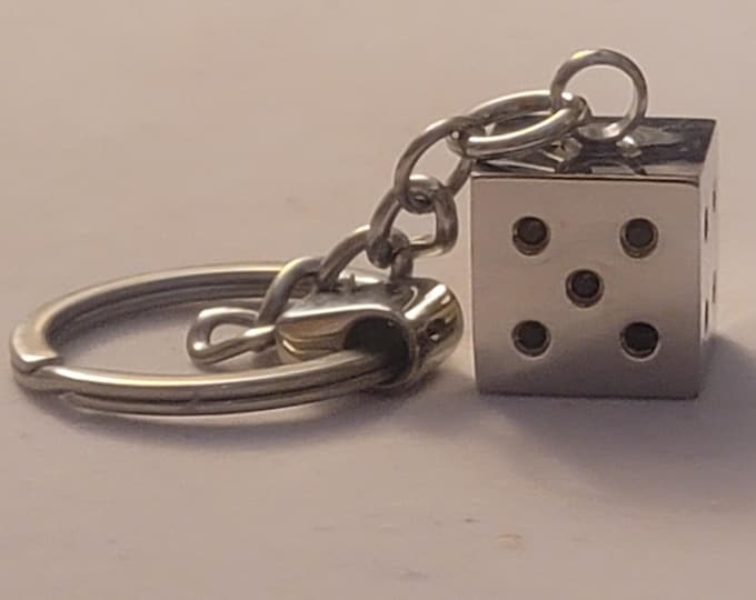 Silver Dice Cremation Urn Keychain,  Memorial Jewelry  Memorial Keychain,  Urn Keychain, Urn, Cremation Keychain, Dice Urn Keychain, Dice