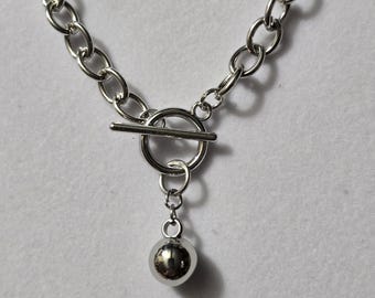 Bronze Kugel Urne Toggle Halskette, Erinnerungsschmuck