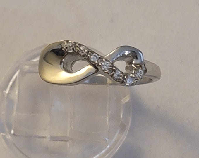 Silver Infinity Rhinestone Urn Ring, Cremation Jewelry, Cremation Ring, For Ashes, Holds Human Remains, Ring, Memorial Jewelry