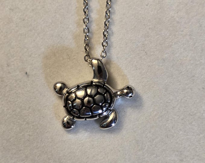 Silver Turtle Cremation Urn Necklace, Turtle Necklace,  For Human Remains,  Necklace For Ashes,  Turtle, For Turtle Lover, Turtle Urn, Gift
