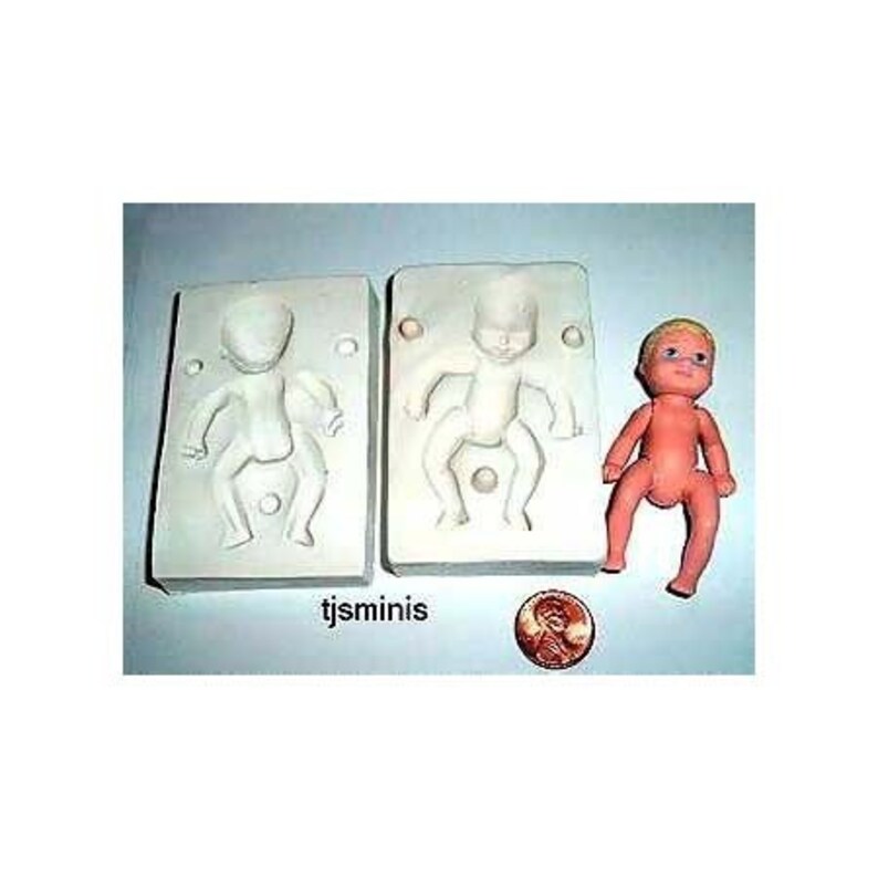 Full Body BABY DOLL Mold Two Piece Polymer Clay Push Mold Etsy