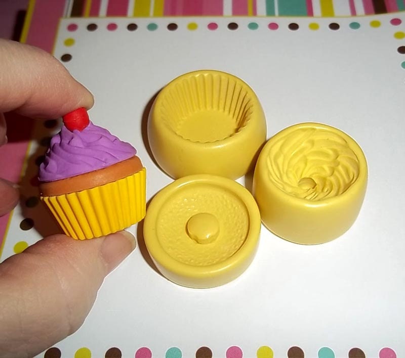 Cupcake Flexible Mold Mould For Resin Paper Clay Sculpey Fimo Etsy