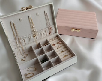 Vintage Ceramic Gift Box 80s Pink Ribbon Bow White Trinket