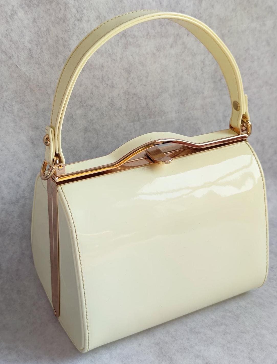 Patent Faux Leather Embossed Top Handle Swing Bag