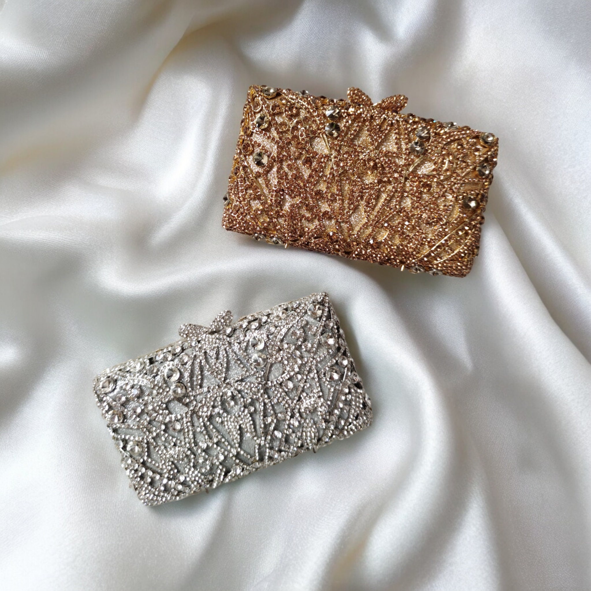 Gold crystal clutch best sale