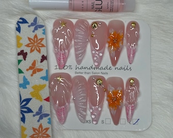 Ocean-Themed Press-On Nails Set