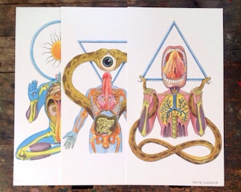 Setof 3 impresiones digitales